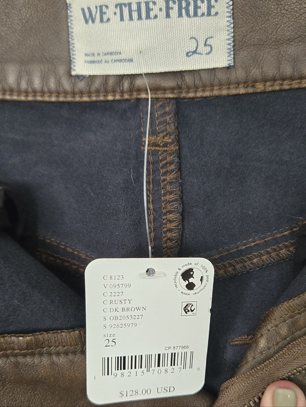 NWT Free People We The Free Misha High Rise Wide Barrel Faux Leather Pants 25 - Picture 9 of 9